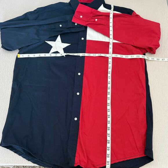 Carlo Costa Texas Flag Western Shirt Pearl Snap Long Sleeve Size L Cowboycore - Picture 5 of 6